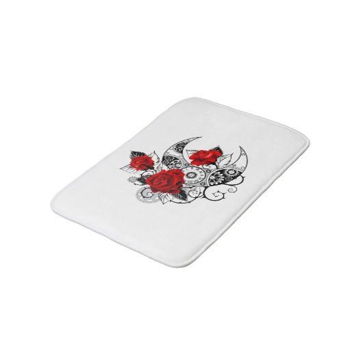 Mechanischer Halbmond mit Rote Rosen Badematte (Schrägansicht)