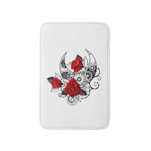 Mechanischer Halbmond mit Rote Rosen Badematte (Vorderseite Vertikal)