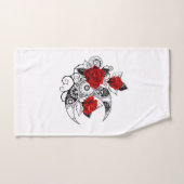 Mechanischer Halbmond mit Rote Rosen Badhandtuch Set (Handtuch)