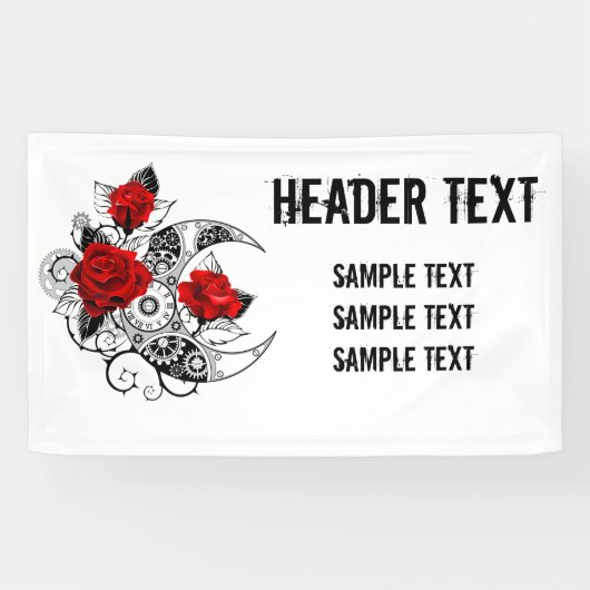 Mechanischer Halbmond mit Rote Rosen Banner (Horizontal)