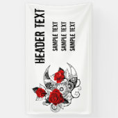 Mechanischer Halbmond mit Rote Rosen Banner (Vertikal)