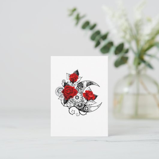 Mechanischer Halbmond mit Rote Rosen Begleitkarte (Stehend Vorderseite)