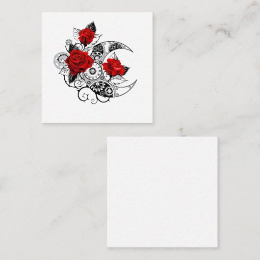 Mechanischer Halbmond mit Rote Rosen Begleitkarte (Vorne/Hinten)