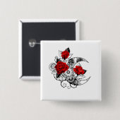 Mechanischer Halbmond mit Rote Rosen Button (Vorne & Hinten)