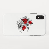 Mechanischer Halbmond mit Rote Rosen Case-Mate iPhone Hülle (Rückseite (Horizontal))