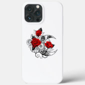 Mechanischer Halbmond mit Rote Rosen Case-Mate iPhone Hülle (Rückseite)
