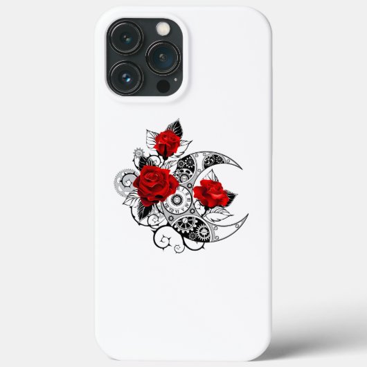 Mechanischer Halbmond mit Rote Rosen Case-Mate iPhone Hülle (Rückseite)