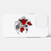 Mechanischer Halbmond mit Rote Rosen Case-Mate iPhone Hülle (Rückseite (Horizontal))