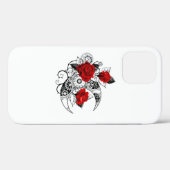 Mechanischer Halbmond mit Rote Rosen Case-Mate iPhone Hülle (Rückseite (Horizontal))