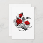 Mechanischer Halbmond mit Rote Rosen Dankeskarte (Vorne/Hinten)