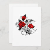Mechanischer Halbmond mit Rote Rosen Dankeskarte (Vorne/Hinten)