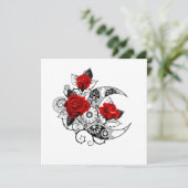 Mechanischer Halbmond mit Rote Rosen Dankeskarte (Stehend Vorderseite)