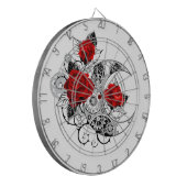 Mechanischer Halbmond mit Rote Rosen Dartscheibe (Vorderseite Links)
