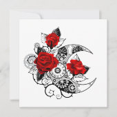Mechanischer Halbmond mit Rote Rosen Einladung (Vorderseite)