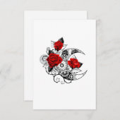 Mechanischer Halbmond mit Rote Rosen Einladung (Vorne/Hinten)