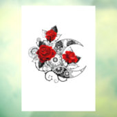 Mechanischer Halbmond mit Rote Rosen Fensteraufkleber (Blatt 3)