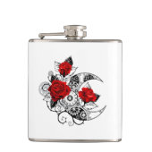 Mechanischer Halbmond mit Rote Rosen Flachmann (Vorderseite)