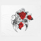 Mechanischer Halbmond mit Rote Rosen Fleecedecke (Vorderseite (Horizontal))