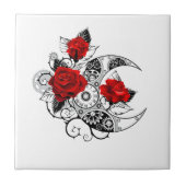 Mechanischer Halbmond mit Rote Rosen Fliese (Vorderseite)