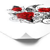 Mechanischer Halbmond mit Rote Rosen Fotodruck (Ecke)