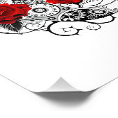 Mechanischer Halbmond mit Rote Rosen Fotodruck (Ecke)