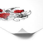 Mechanischer Halbmond mit Rote Rosen Fotodruck (Ecke)