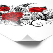 Mechanischer Halbmond mit Rote Rosen Fotodruck (Ecke)