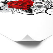 Mechanischer Halbmond mit Rote Rosen Fotodruck (Ecke)