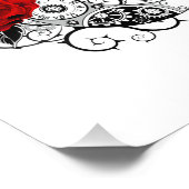 Mechanischer Halbmond mit Rote Rosen Fotodruck (Ecke)