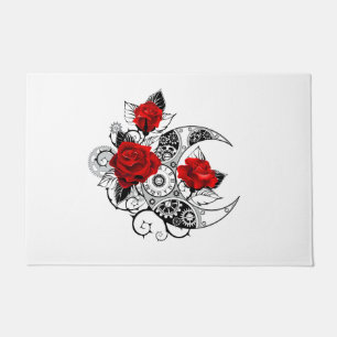 Mechanischer Halbmond mit Rote Rosen Fußmatte