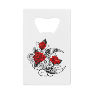 Mechanischer Halbmond mit Rote Rosen Geldbeutel Flaschenöffner