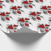 Mechanischer Halbmond mit Rote Rosen Geschenkpapier (Ecke)