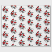 Mechanischer Halbmond mit Rote Rosen Geschenkpapier (Flach)