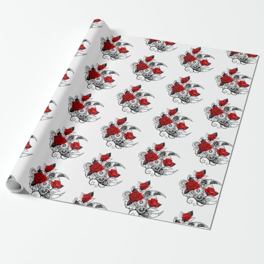Mechanischer Halbmond mit Rote Rosen Geschenkpapier (Ungerollt)