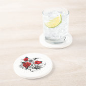 Mechanischer Halbmond mit Rote Rosen Getränkeuntersetzer (Seite)