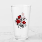 Mechanischer Halbmond mit Rote Rosen Glas (Vorderseite)