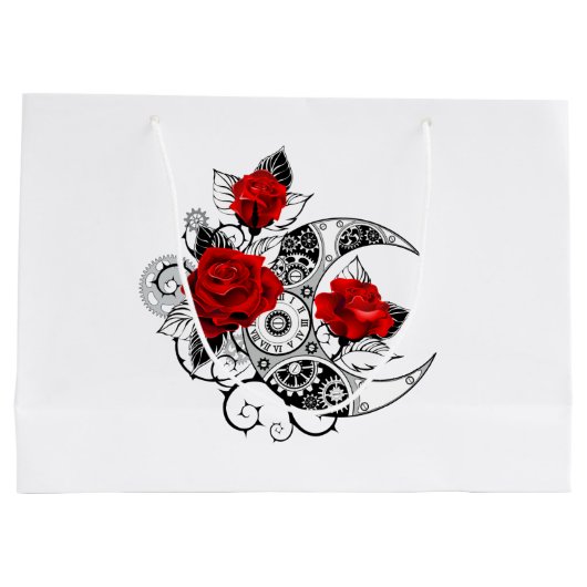 Mechanischer Halbmond mit Rote Rosen Große Geschenktüte (Rückseite)