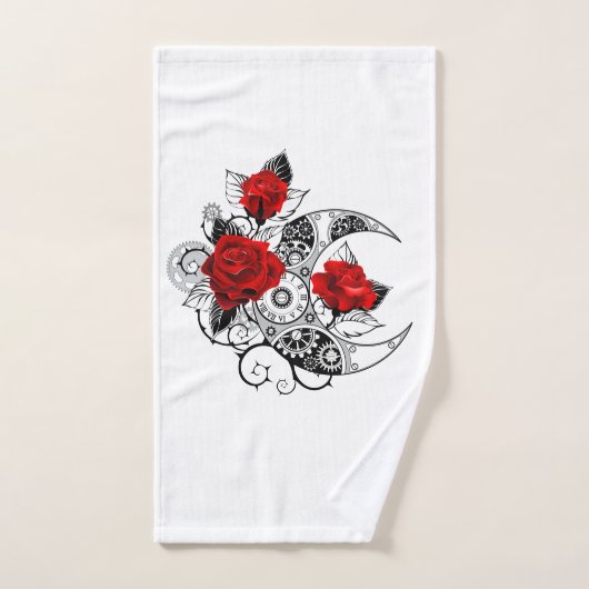 Mechanischer Halbmond mit Rote Rosen Handtuch (Handtuch)