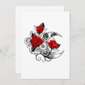 Mechanischer Halbmond mit Rote Rosen Hinweiskarte (Vorne/Hinten)