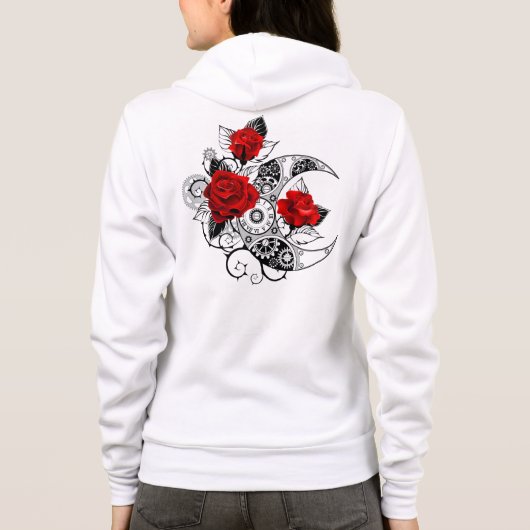 Mechanischer Halbmond mit Rote Rosen Hoodie (Rückseite)