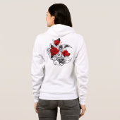 Mechanischer Halbmond mit Rote Rosen Hoodie (Schwarz voll)