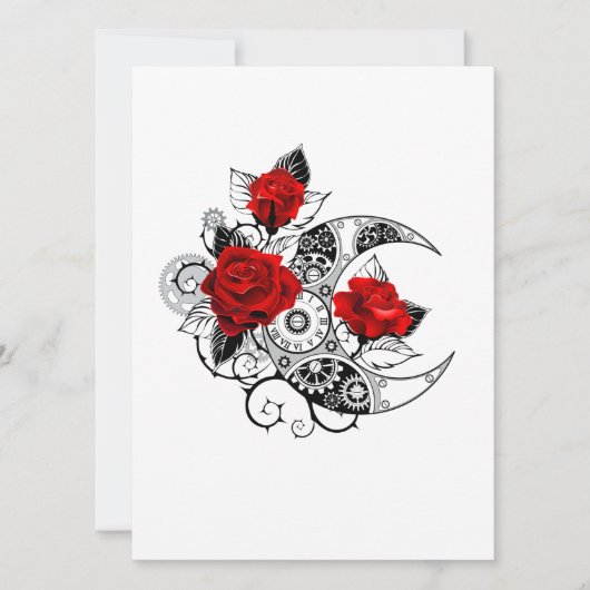 Mechanischer Halbmond mit Rote Rosen Karte (Vorderseite)