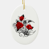 Mechanischer Halbmond mit Rote Rosen Keramik Ornament (Hinten)