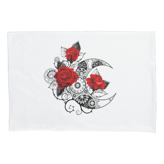 Mechanischer Halbmond mit Rote Rosen Kissenbezug (Vorderseite)