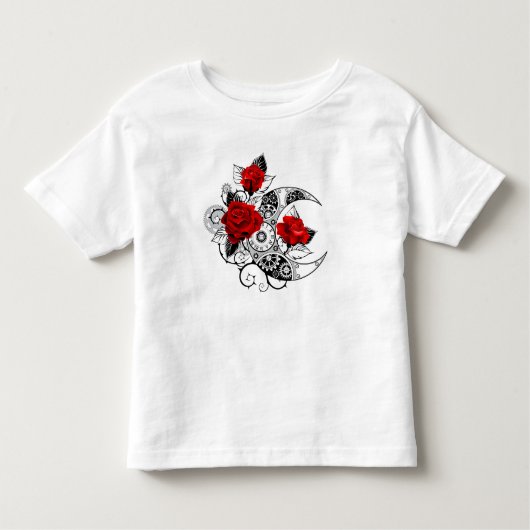 Mechanischer Halbmond mit Rote Rosen Kleinkind T-shirt (Vorderseite)