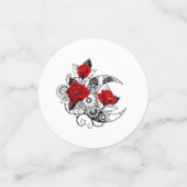 Mechanischer Halbmond mit Rote Rosen Konfetti (Klein Vorderseite)