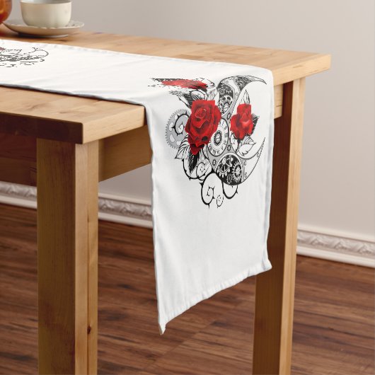 Mechanischer Halbmond mit Rote Rosen Kurzer Tischläufer (Beispiel)