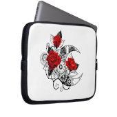 Mechanischer Halbmond mit Rote Rosen Laptopschutzhülle (Vorne Rechts)