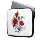 Mechanischer Halbmond mit Rote Rosen Laptopschutzhülle (Vorderseite Links)