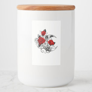 Mechanischer Halbmond mit Rote Rosen Lebensmitteletikett